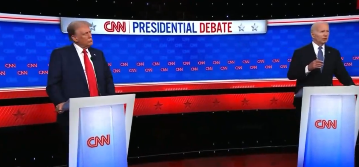 Trump e Biden não se cumprimentaram antes de iniciarem o debate Reprodução: Redes Sociais