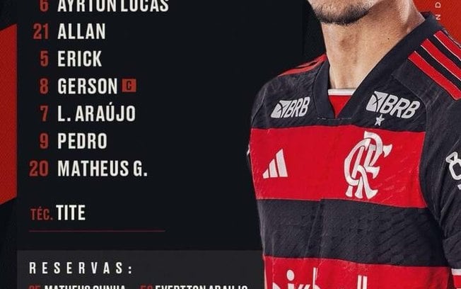 Flamengo defido para enfrentar o Fortaleza Flamengo defido para enfrentar o Fortaleza
