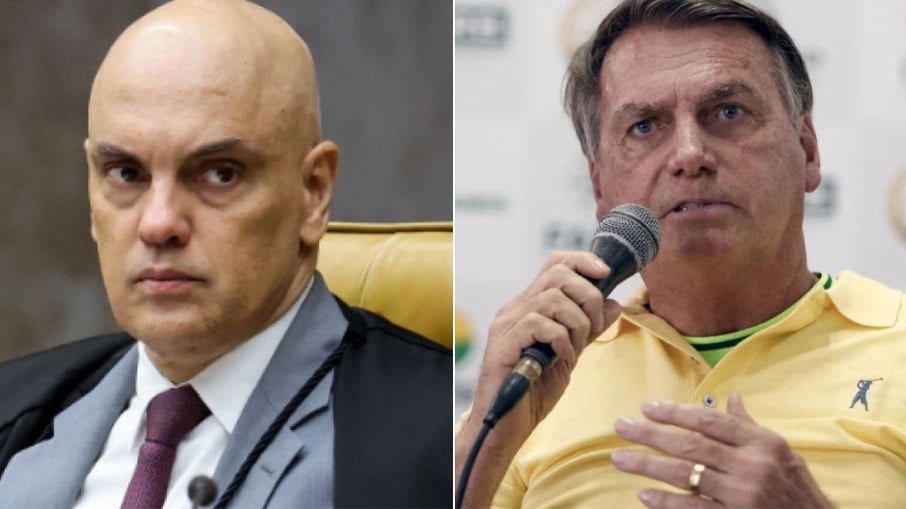 Alexandre de Moraes (à esquerda) e Jair Bolsonaro (à direita) Alexandre de Moraes (à esquerda) e Jair Bolsonaro (à direita)