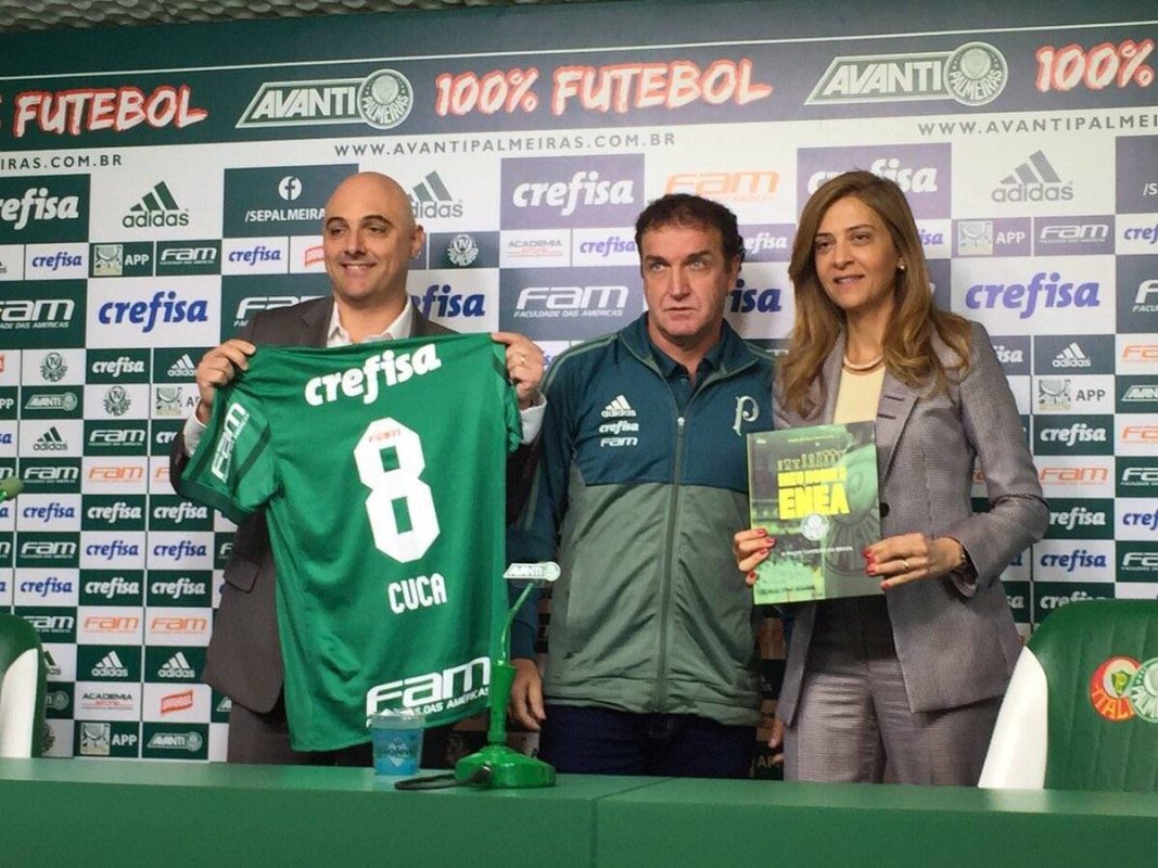 Cuca no Palmeiras com Leila Crefisa Divulgação