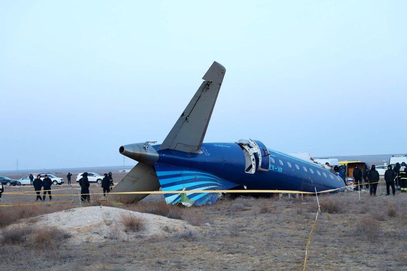 © Reuters. Avião da Embraer que caiu perto de Aktau
25/12/2024   Divulgação via REUTERS