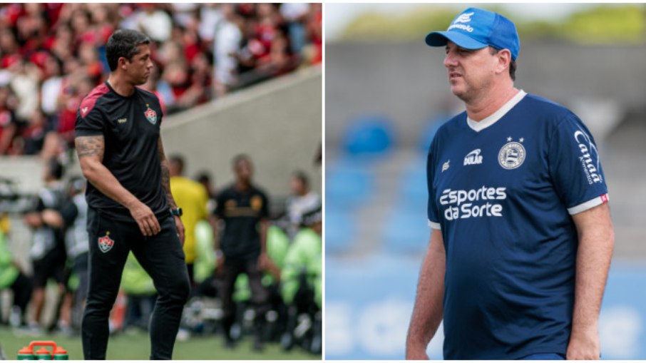 Thiago Carpini e Rogério Ceni, treinadores de Bahia e Vitória