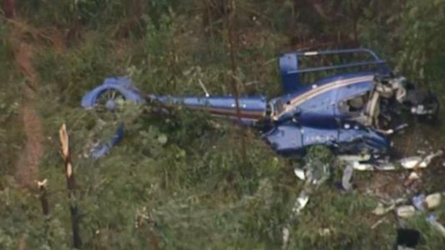Helicóptero que caiu na Grande SP