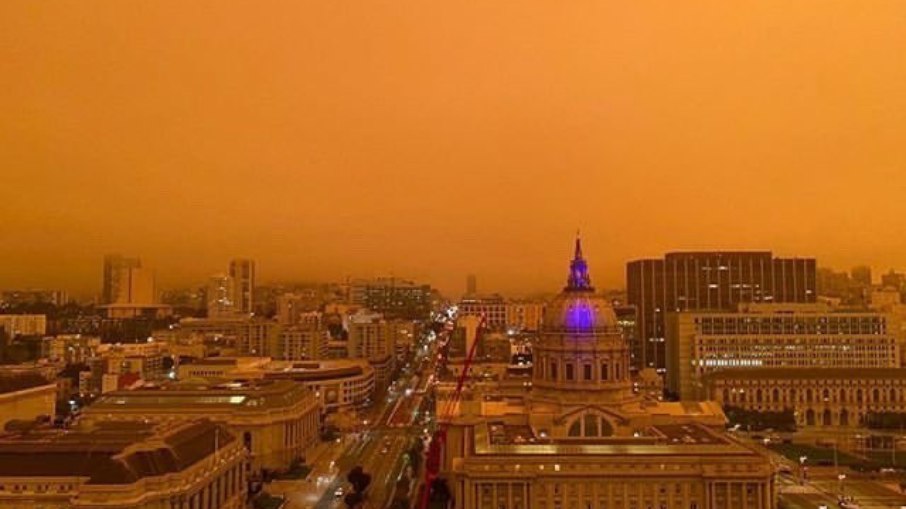 Céu da Califórnia ficou laranja