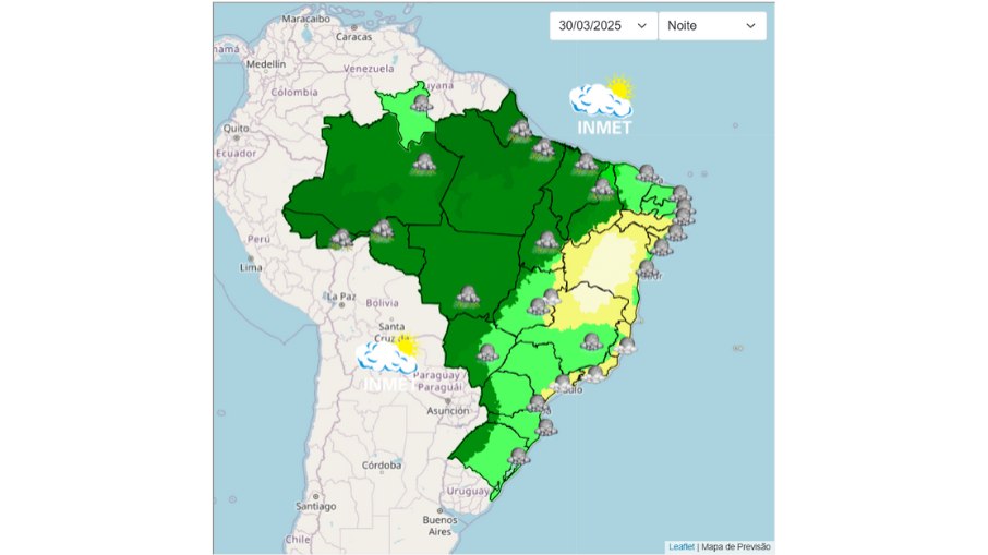 Maiores chances de chuva no Norte são na noite de domingo (30)