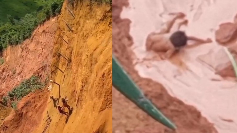 Bombeiros retiraram a jovem do buraco