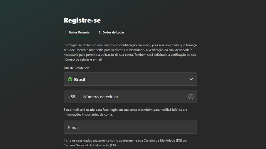Cadastro Bet365