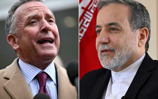 O enviado dos EUA para o Oriente Médio, Steve Witkoff (à esquerda), e o ministro das Relações Exteriores iraniano, Abbas Araqchi (à direita), liderarão as negociações em Omã