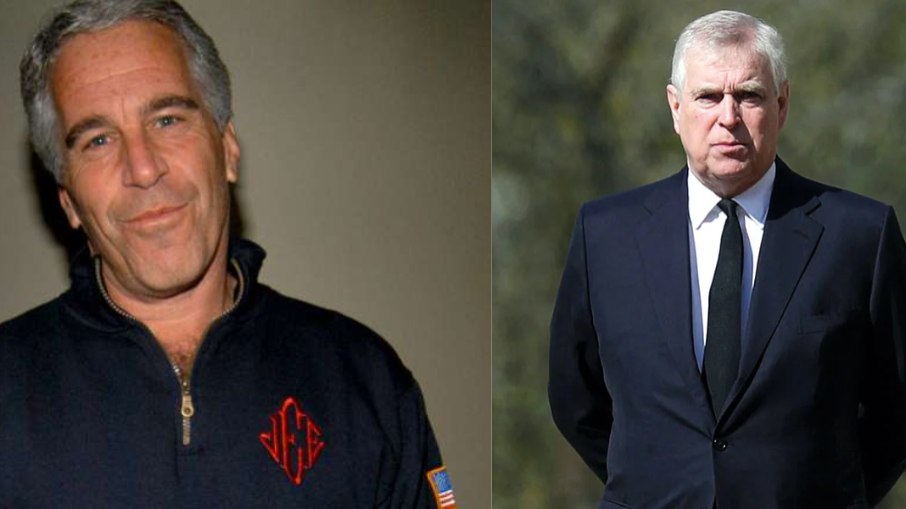 Jeffrey Epstein (esquerda) e príncipe Andrew (direita)
