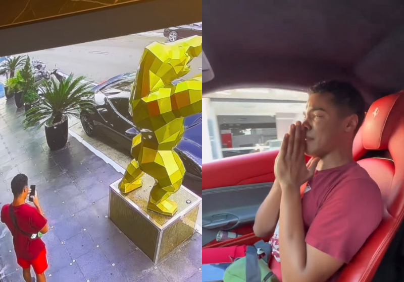 Empresário realiza sonho de garoto apaixonado por Ferrari e vídeo viraliza O empresário Bruno realizou o sonho desse garoto apaixonado por Ferrari e o levou para dar uma volta na máquina. - Foto: @brunovinicius/Instagram