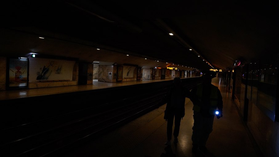Estação de metrô em Lisboa