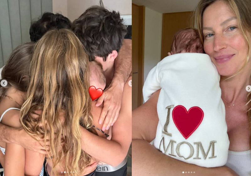 Gisele Bündchen mostra filho caçula pela primeira vez; “maior presente” Gisele Bündchen compartilhou nas redes sociais a primeira foto do filho caçula. O bebê nasceu em fevereiro. Foto: @giselebundchen