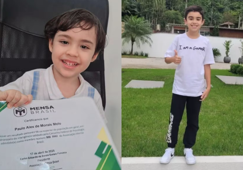 Mais 2 meninos brasileiros são aceitos na Mensa, sociedade dos superdotados do mundo Os meninos brasileiros Paulo Alex, de 2 anos, e Davi, de 11 anos, acabam de ser aceitos pela Mensa, a sociedade de superdotados que reúne pouco mais de 150 pessoas no mundo. Foto: G1/ND+