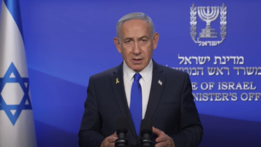 Benjamin Netanyahu, em pronunciamento nesta quinta-feira (12) Benjamin Netanyahu, em pronunciamento nesta quinta-feira (12)