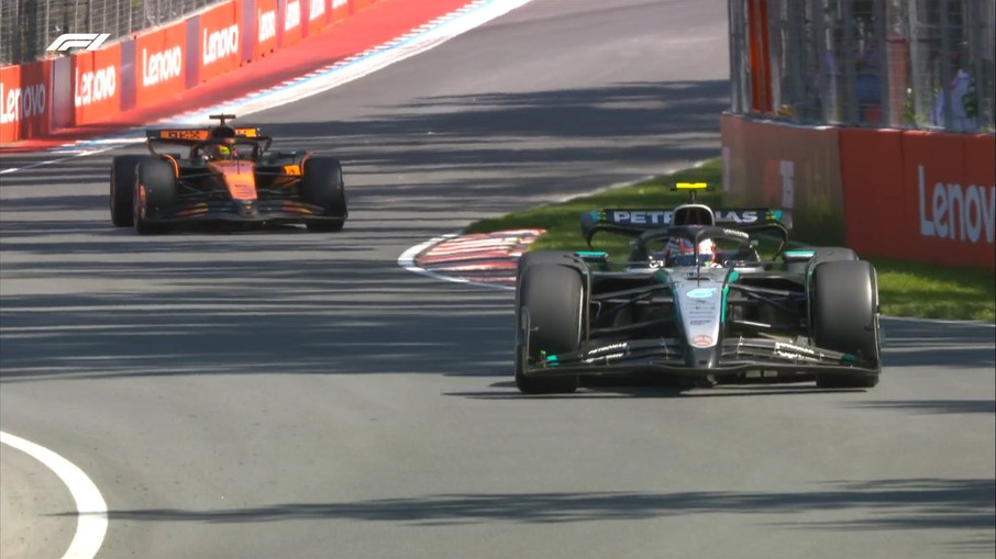 Mercedes e McLaren próximas durante o GP do Canadá Mercedes e McLaren próximas durante o GP do Canadá
