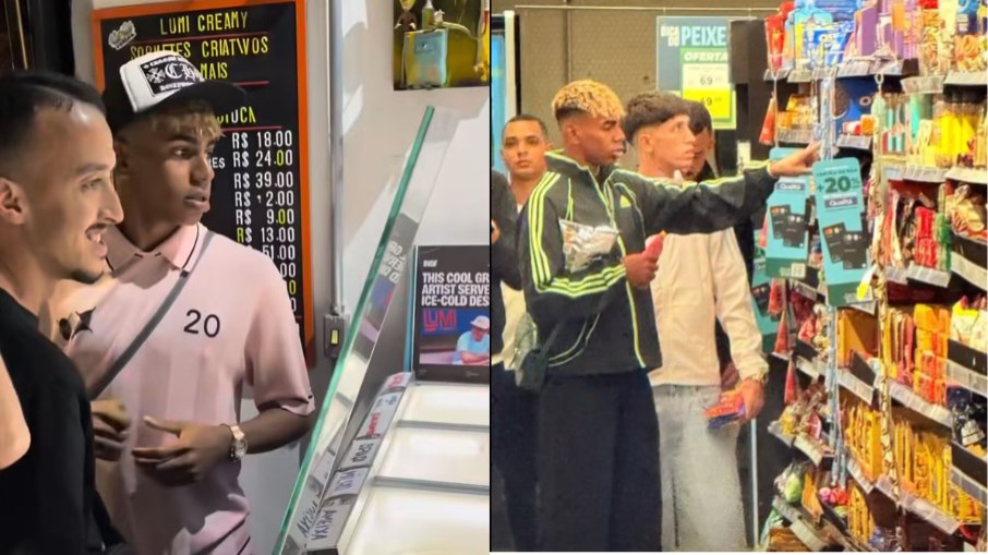 Yamal tomou um sorvete e fez compras em supermercado de SP Yamal tomou um sorvete e fez compras em supermercado de SP