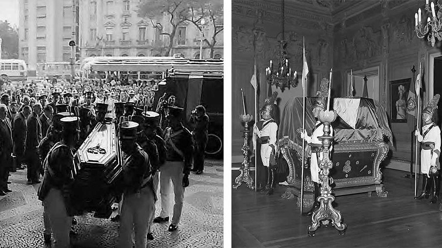 Imagens de 1972, da chegada do corpo de Dom Pedro ao Rio de Janeiro Imagens de 1972, da chegada do corpo de Dom Pedro ao Rio de Janeiro