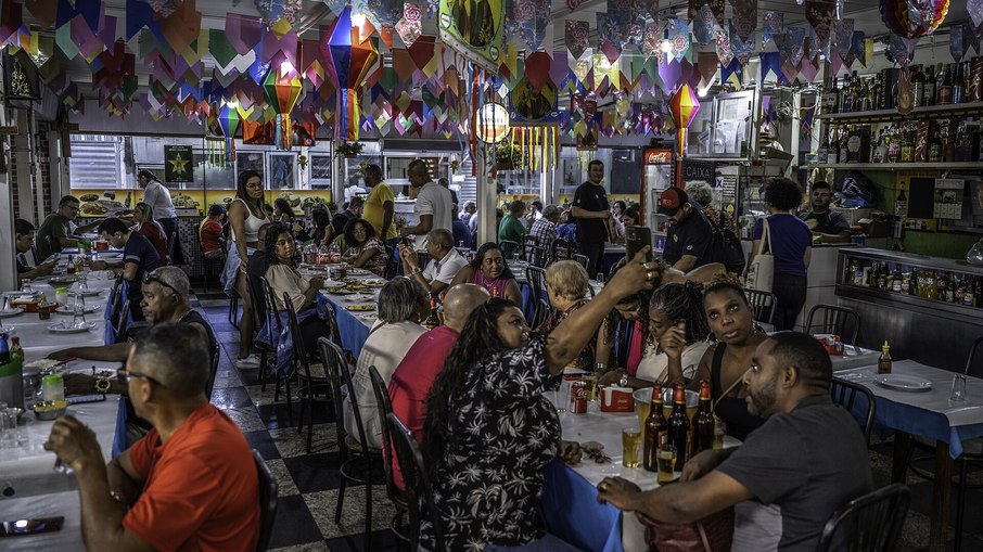 Restaurante em um dos pavilhões da Feira 