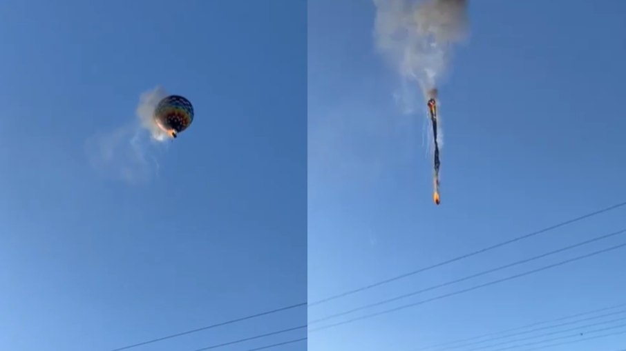 Balão pegou fogo no ar na manhã deste sábado (21) Balão pegou fogo no ar na manhã deste sábado (21)