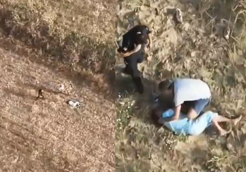 Drone encontra casal de idosos com Alzheimer desaparecido em área rural O drone da polícia da Espanha encontra casal de idosos com Alzheimer que se perdeu em área rural. - Foto: Polícia Nacional da Espanha
