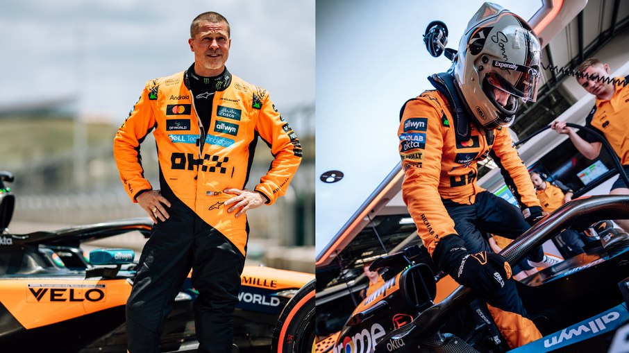 Brad Pitt pilotou o MCL60, carro de 2023 da McLaren Brad Pitt pilotou o MCL60, carro de 2023 da McLaren