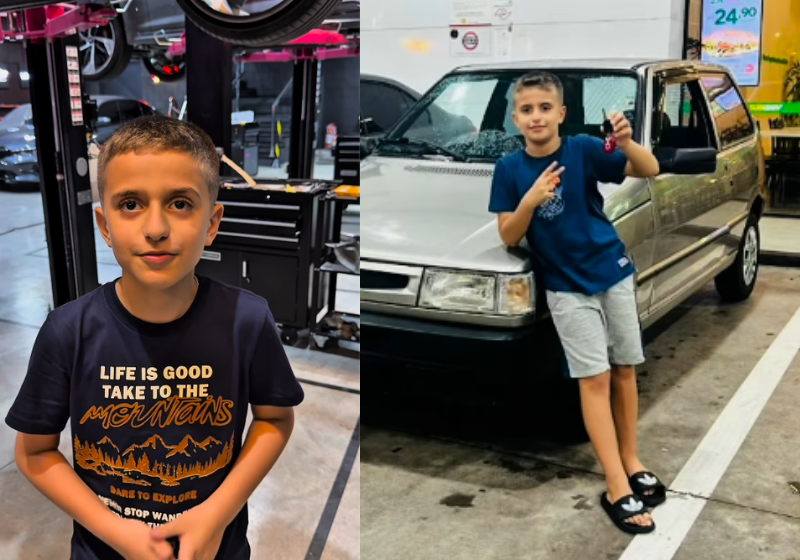 Menino compra primeiro carro aos 8 anos vendendo e juntando dinheiro: vídeo O menino Enzo, de 8 anos, trabalhou e juntou dinheiro, por dois anos, e comprou o primeiro carro dele. Que exemplo! - Foto: @familiagolfclub
