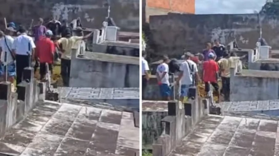 Família cava sepultura para enterrar bebê de 11 meses na Bahia Família cava sepultura para enterrar bebê de 11 meses na Bahia