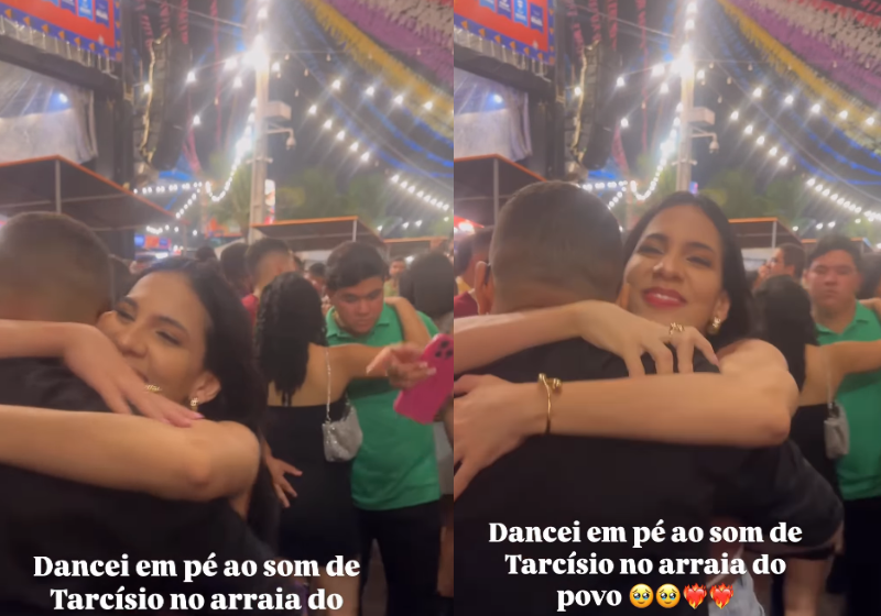 Amigo pega jovem cadeirante no colo para dançar forró: ‘dancei em pé’. Assista Enedina, a jovem cadeirante de Aracajú foi pega no colo por um amigo para dançar forró. Empatia, inclusão e alegria. - Foto: @dinabritto_/Instagram