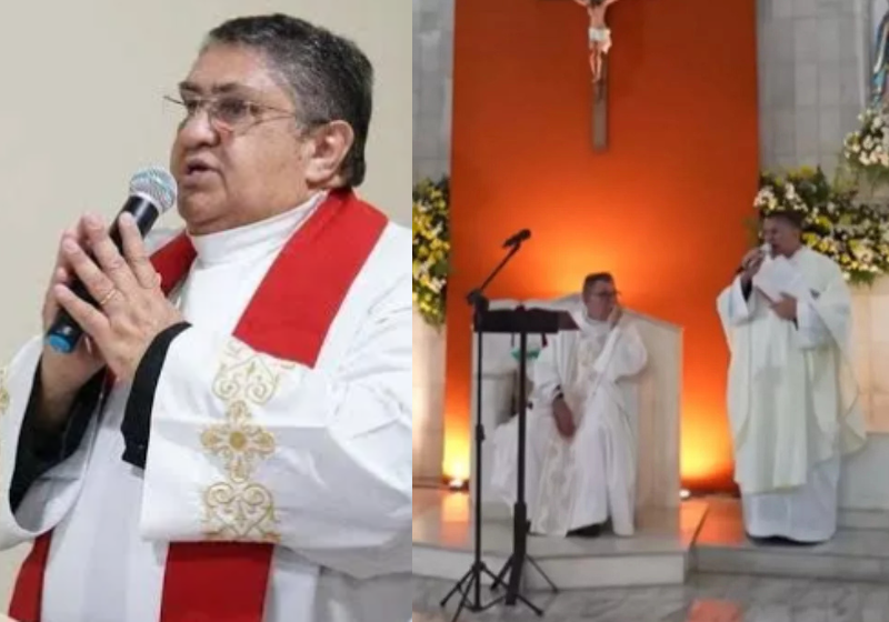 Padre doa valor arrecadado na missa para viúva que perdeu marido eletrocutado na PB; vídeo O padre José Ronaldo, da Paraíba, anunciou a doação do valor arrecadado na missa para uma viúva que perdeu o marido eletrocutado e ficou soozinha com 3 filhos. - Foto: @patosonline/Instagram