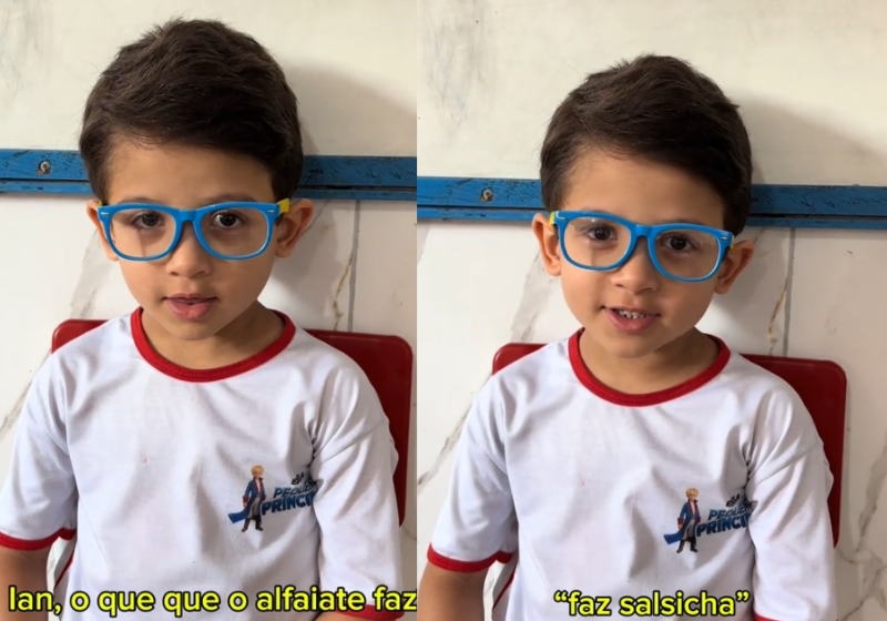 Professora grava respostas engraçadas de alunos sobre profissões e viraliza. ‘Alfaiate faz salsicha’ A professora Khawanny, de Goiás, viralizou com as respostas engraçadas dos alunos para perguntas aparentemente simples. - Foto: @khawanny_vieira/TikTok