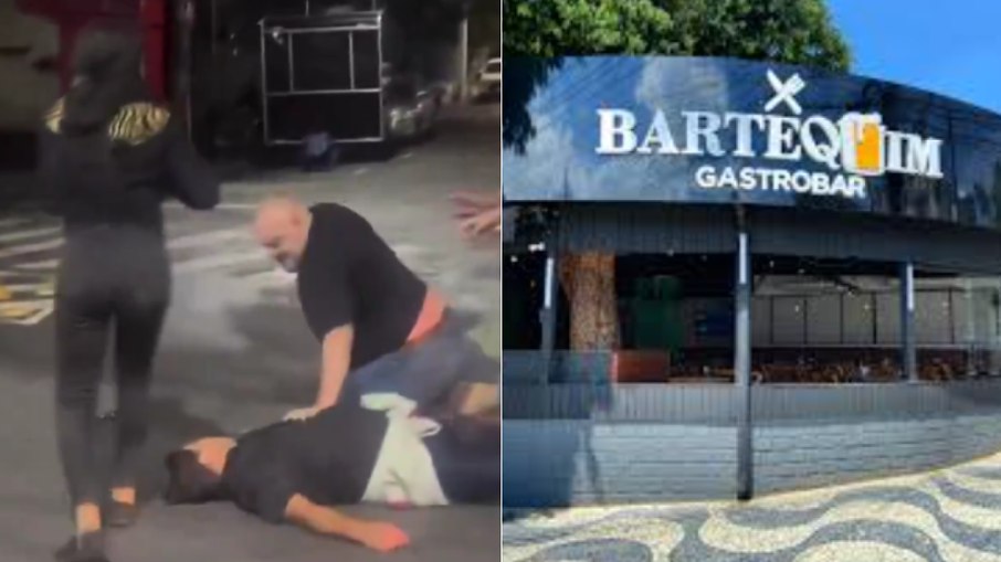 A briga ocorreu na entrada do Bartequim A briga ocorreu na entrada do Bartequim