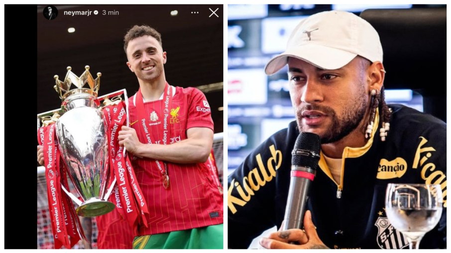 Neymar presta solidariedade a Diogo Jota na rede social Neymar presta solidariedade a Diogo Jota na rede social