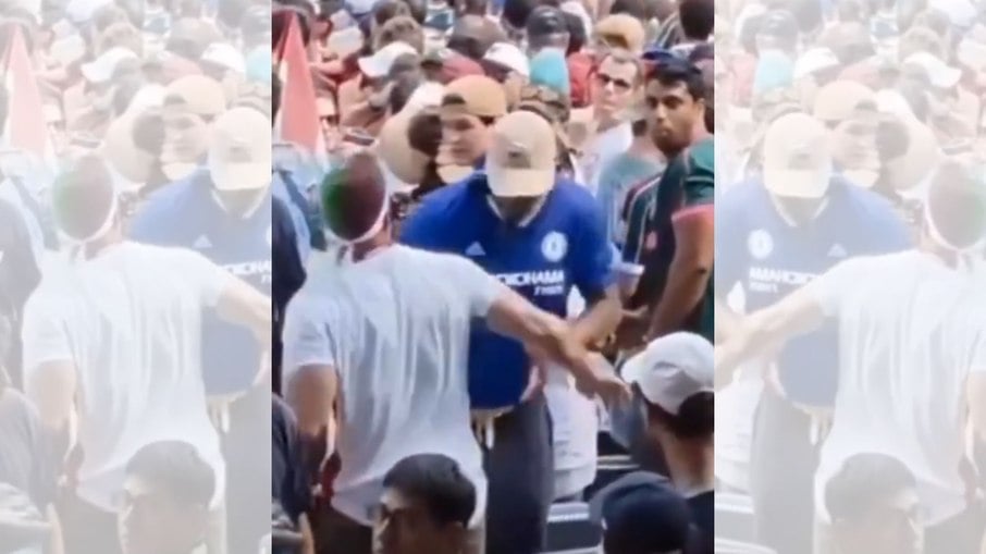 Torcedores de Fluminense e Chelsea se agridem durante jogo Torcedores de Fluminense e Chelsea se agridem durante jogo