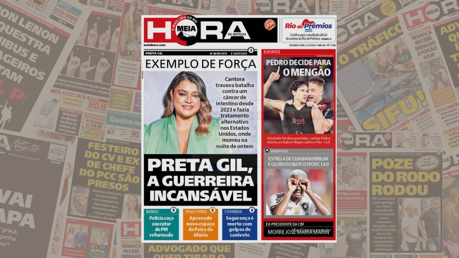 Bancas de jornal no Rio de Janeiro destacam o Meia Hora entre os principais títulos disponíveis, reflexo de sua popularidade e relevância no mercado carioca