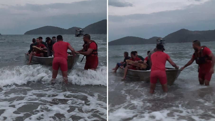 Vídeo mostra resgate dramático de família à deriva em Ubatuba Vídeo mostra resgate dramático de família à deriva em Ubatuba