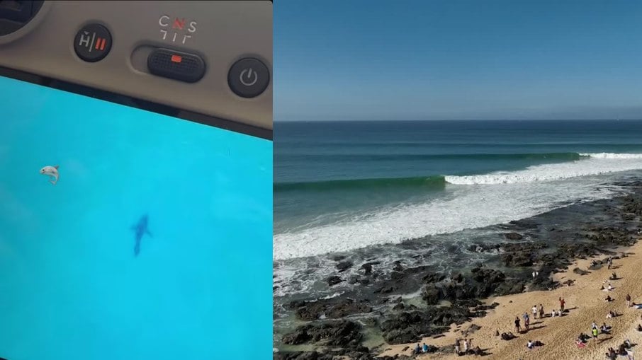 Jeffreys Bay, localizada na África do Sul, onde tubarão foi visto Jeffreys Bay, localizada na África do Sul, onde tubarão foi visto