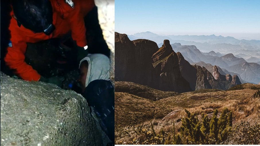 Jovem caiu em um trecho de difícil acesso na Pedra do Sino
