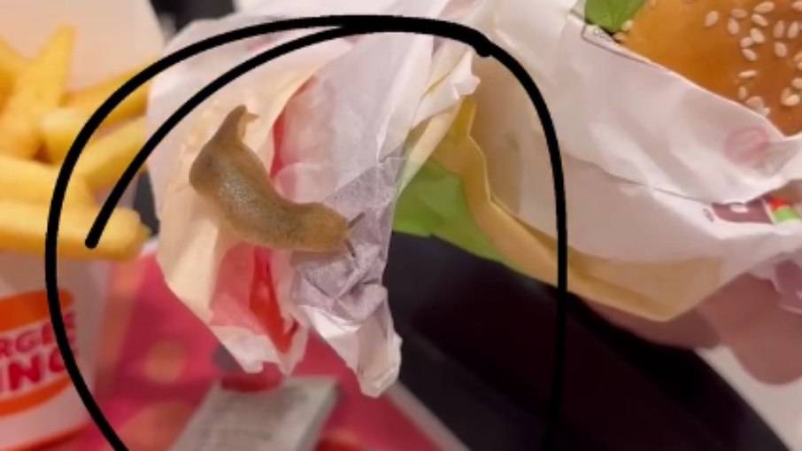 Mulher encontra lesma em lanche do Burger King Mulher encontra lesma em lanche do Burger King