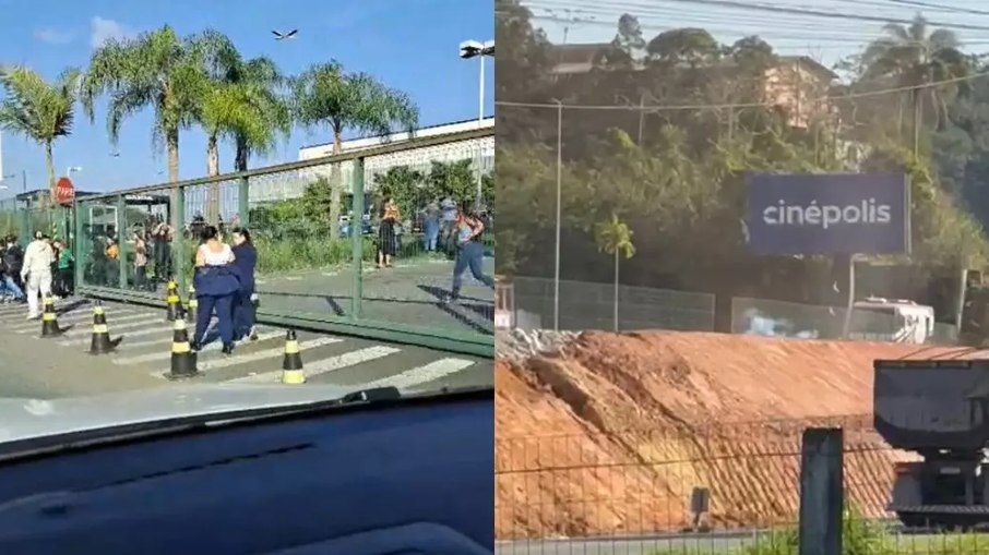 Pessoas evacuaram o shopping às pressas por causa do rompimento da tubulação Pessoas evacuaram o shopping às pressas por causa do rompimento da tubulação