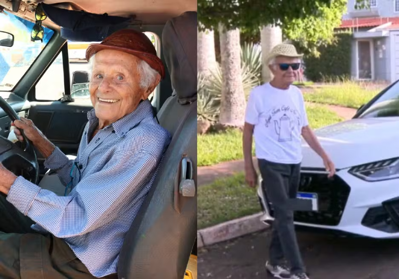 Esse idoso brasileiro, de 102 anos, renovou a CNH e se tornou o motorista mais velho do MS - Foto: arquivo pessoal