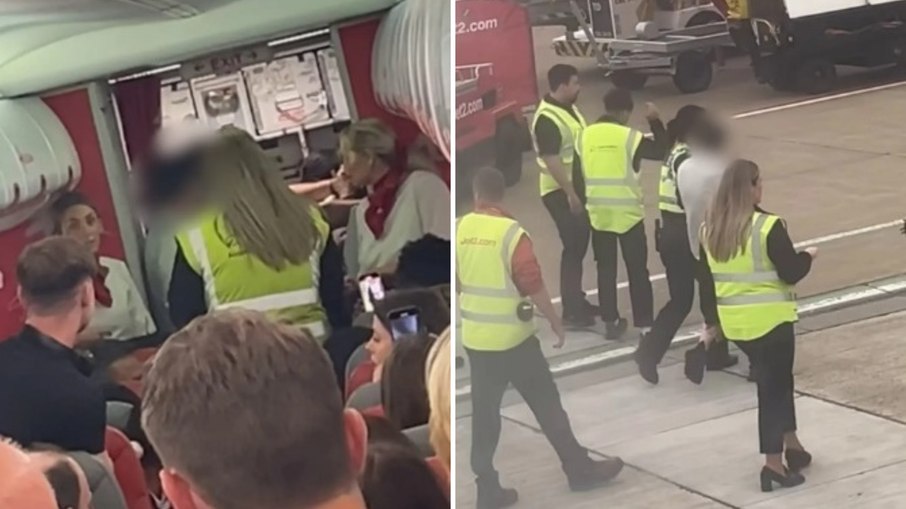 Vídeo: bêbados são arrastados de voo após caos no avião Vídeo: bêbados são arrastados de voo após caos no avião