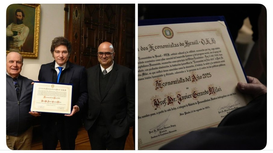 Presidente Javier Milei, Manuel Enriquez Garcia e Ricardo Sayeg