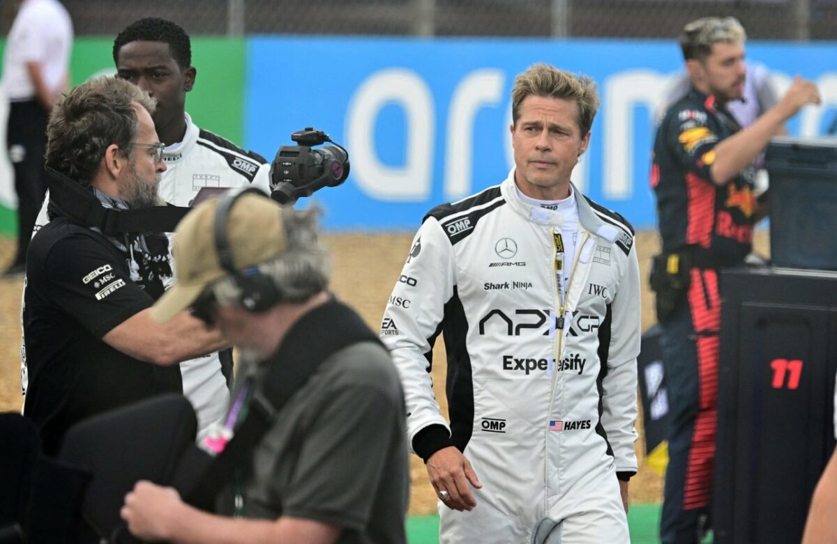Brad Pitt no circuito de Silverstone 9/7/2023 