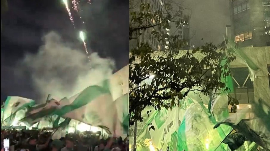 Torcida do Atlético Nacional fez grande festa em São Paulo Torcida do Atlético Nacional fez grande festa em São Paulo