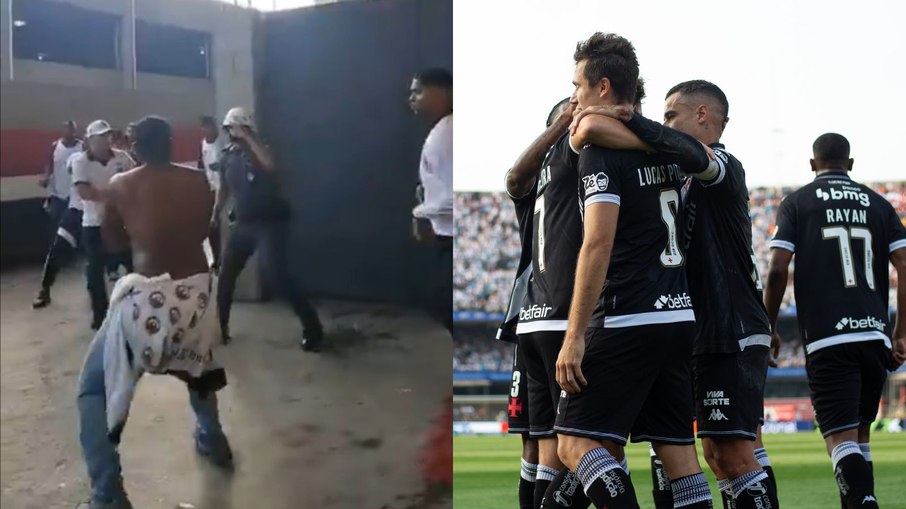 Confusão após goleada: torcida do Vasco enfrenta policial; veja