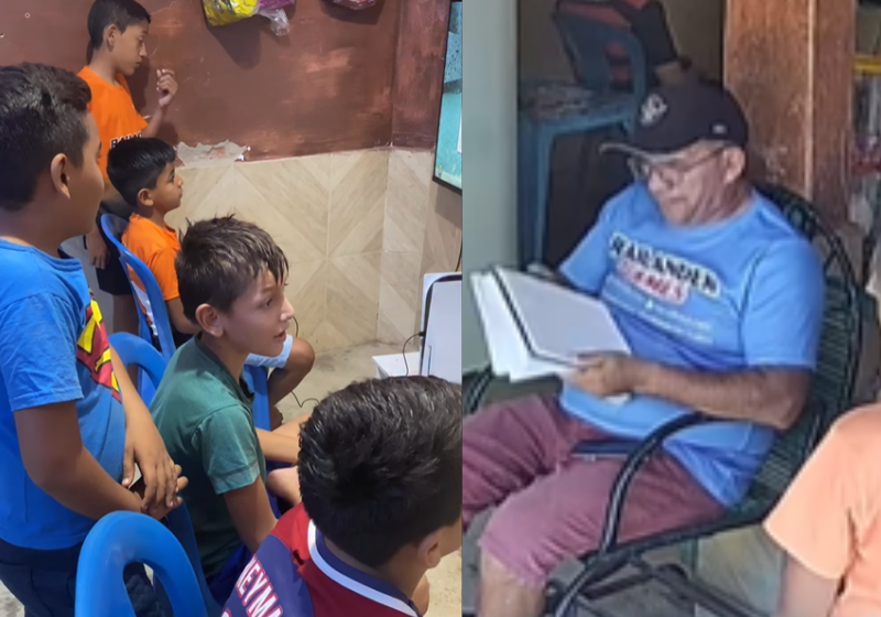 Alunos que mostram tarefa pronta ganham uma hora de game grátis e merenda, em locadora No Ceará, alunos levam todos os dias a tarefa da escola pronta e ganham uma hora de game grátis, além da merenda - Foto: reprodução Instagram