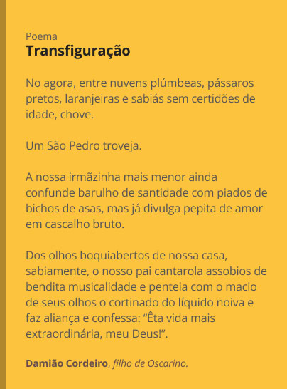 Poema de Damião Cordeiro