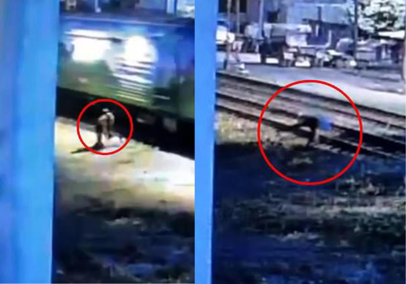 Herói corre na frente do trem e resgata homem que desmaiou nos trilhos; vídeo O herói agiu rápido e conseguiu salvar o homem que desmaiou nos trilhos - Foto: reprodução