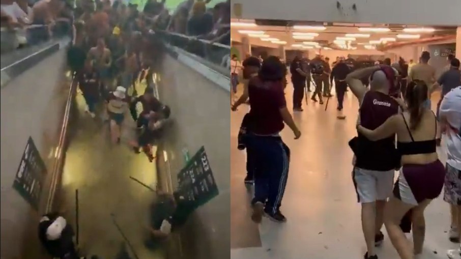 Tumulto no setor visitante paralisa jogo entre Fluminense e Lanús