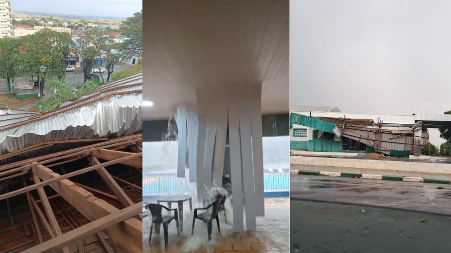 Diversos locais de Rancharia (SP) sofreram com os ventos e chuva fortes